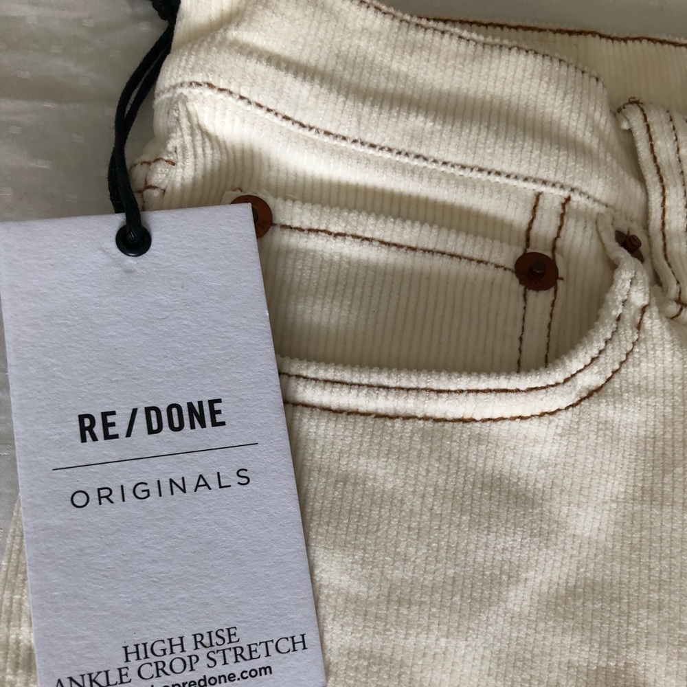 NWT RE/DONE High Rise Ankle Crop- Corduroy